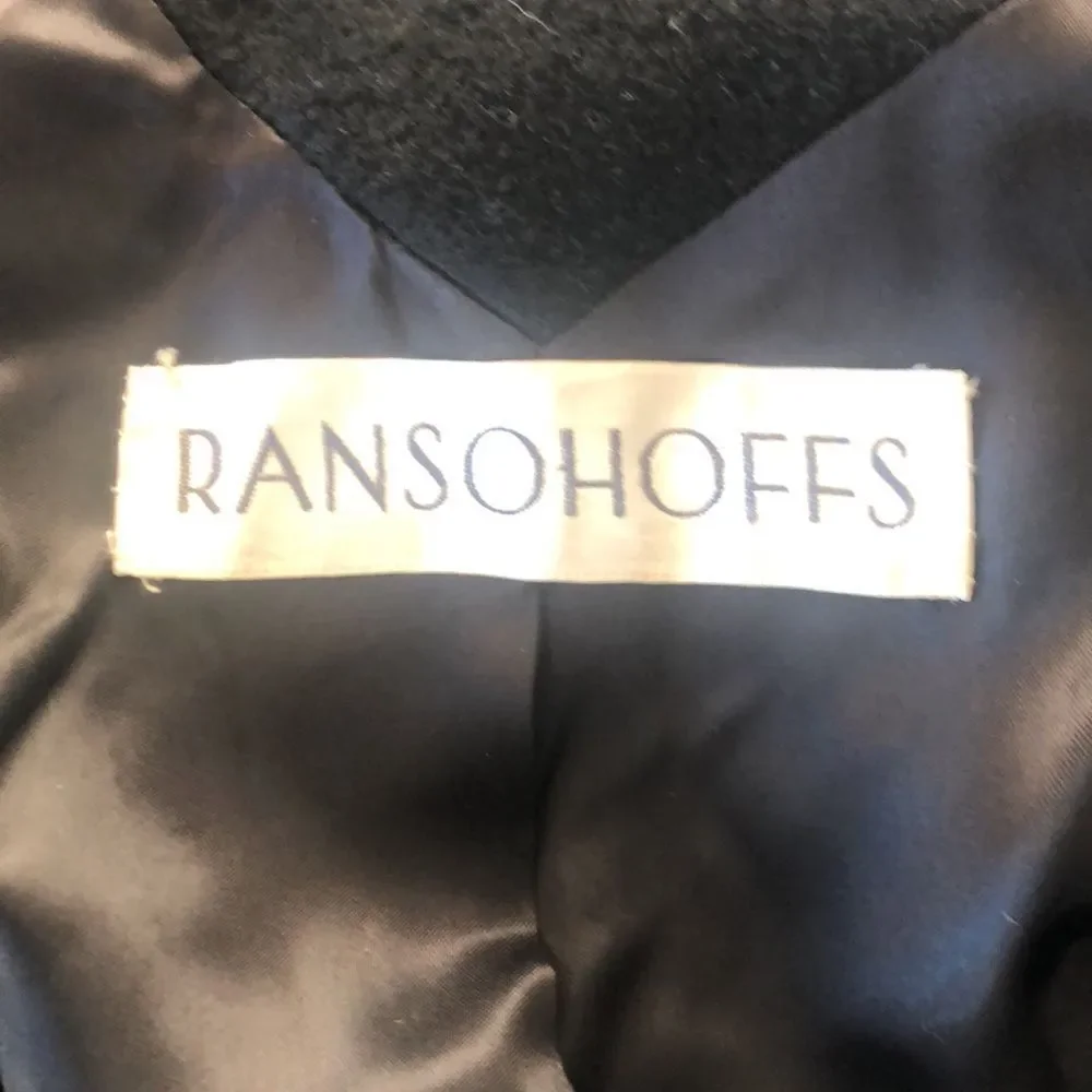 Vintage RANSOHOFFS black 100% baby Llama wool winter coat. Double breasted - Picture 8 of 17